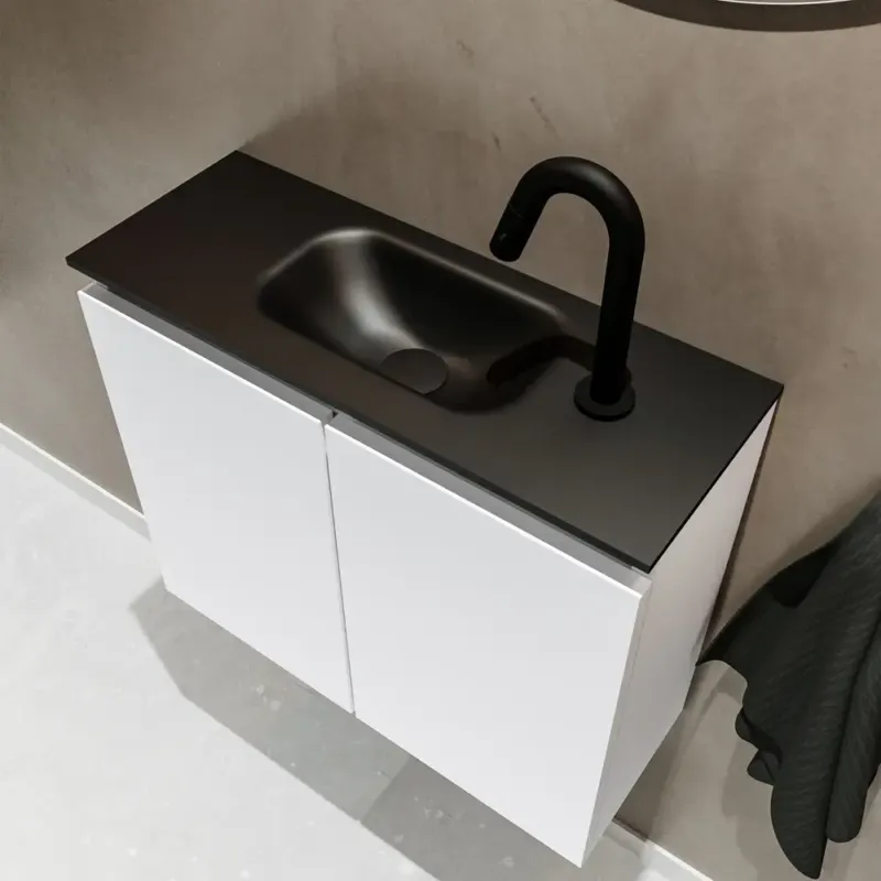 Beperkte Voorraad Mondiaz Ture 60cm toiletmeubel talc met wastafel urban midden 1 kraangat
