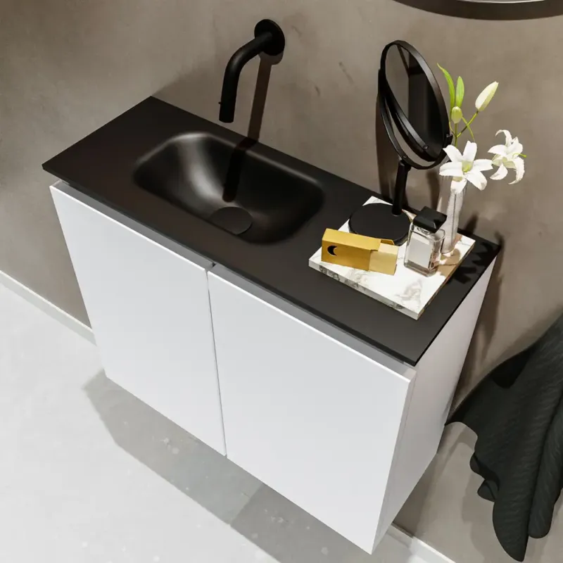 Alleen Vandaag Mondiaz Ture 60cm toiletmeubel talc met wastafel urban links geen kraangat