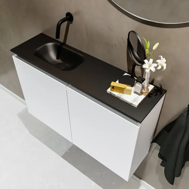 Veilige Betaling Mondiaz Ture 80cm toiletmeubel talc met wastafel urban links geen kraangat