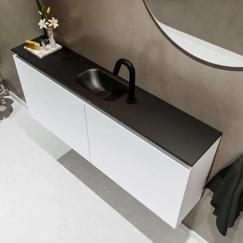 Mondiaz Ture 120cm toiletmeubel talc met wastafel urban midden 1 kraangat Dagaanbieding