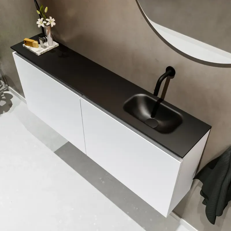 Koopje Mondiaz Ture 120cm toiletmeubel talc met wastafel urban rechts geen kraangat