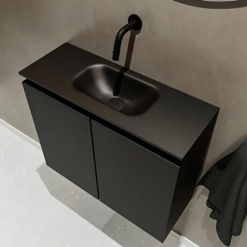 Lage Kosten Mondiaz Ture 60cm toiletmeubel urban met wastafel urban midden geen kraangat