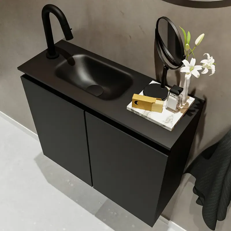 Superprijs Mondiaz Ture 60cm toiletmeubel urban met wastafel urban links 1 kraangat