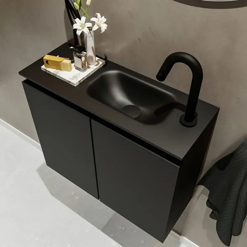Op = Op Mondiaz Ture 60cm toiletmeubel urban met wastafel urban rechts 1 kraangat