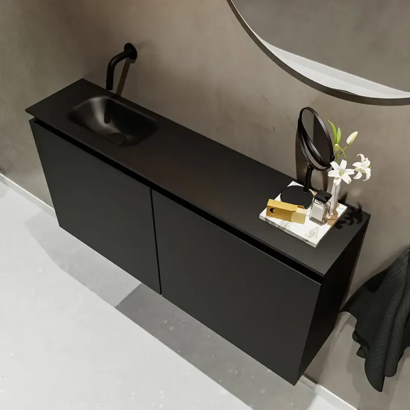 Mondiaz Ture 100cm toiletmeubel urban met wastafel urban links geen kraangat Laatste Versie