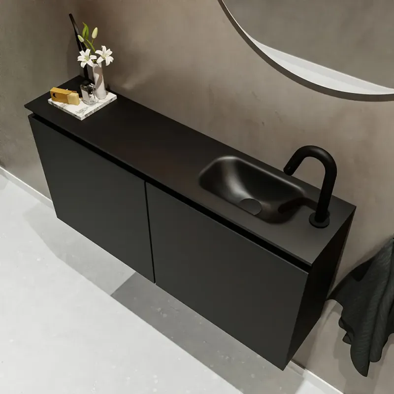 Merkproduct Mondiaz Ture 100cm toiletmeubel urban met wastafel urban rechts 1 kraangat