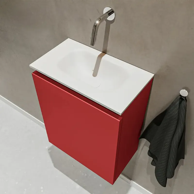 Flitsaanbieding Mondiaz Ture 40cm toiletmeubel fire met wastafel talc midden geen kraangat