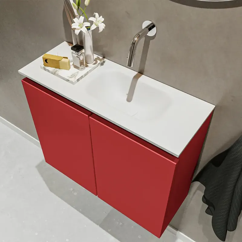 Beste Prijs Mondiaz Ture 60cm toiletmeubel fire met wastafel talc rechts geen kraangat