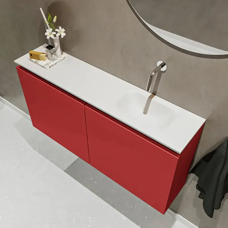 Direct Beschikbaar Mondiaz Ture 100cm toiletmeubel fire met wastafel talc rechts geen kraangat