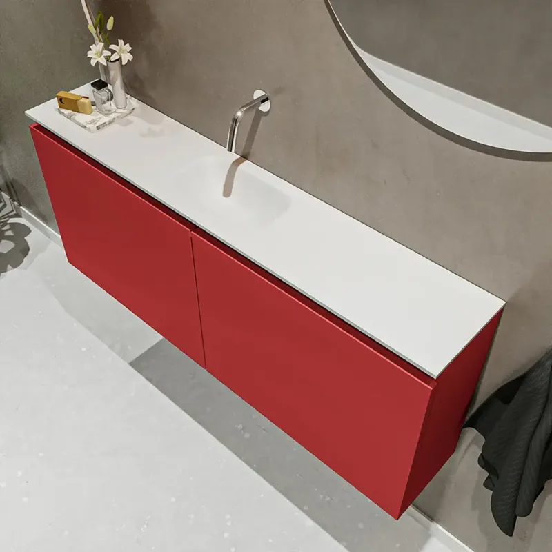 Koop Vandaag Mondiaz Ture 120cm toiletmeubel fire met wastafel talc midden geen kraangat