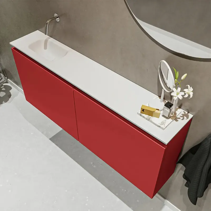 Koop Online Mondiaz Ture 120cm toiletmeubel fire met wastafel talc links geen kraangat