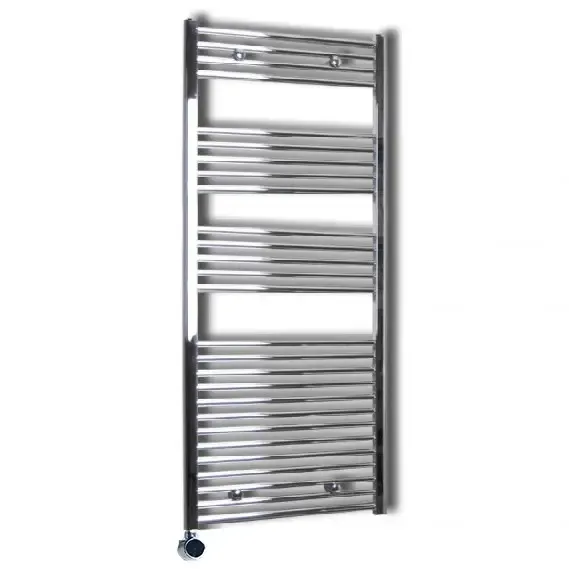 Sanicare elektrische design radiator 45x172cm wit met thermostaat links chroom Laatste Versie