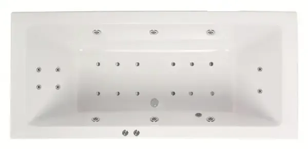 Seizoensaanbieding Lambini Designs Cube bubbelbad 170x75cm elektronisch 6+4+2 hydrojets en 12 aerojets chroom