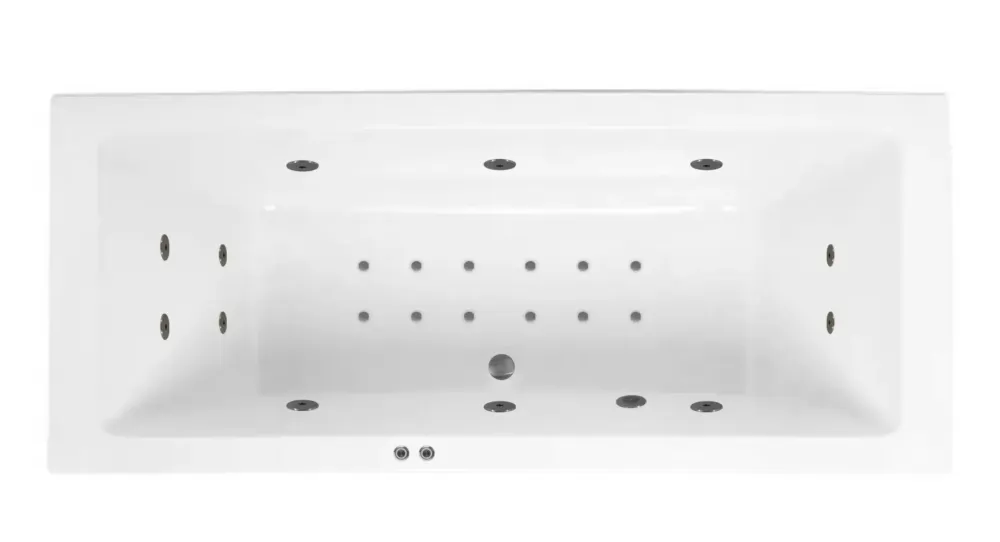 Superprijs Lambini Designs Cube bubbelbad 180x80cm elektronisch 6+4+2 hydrojets en 12 aerojets RVS