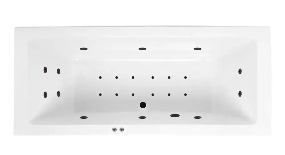 Lambini Designs Cube bubbelbad 180x80cm elektronisch 6+4+2 hydrojets en 12 aerojets zwart Premium