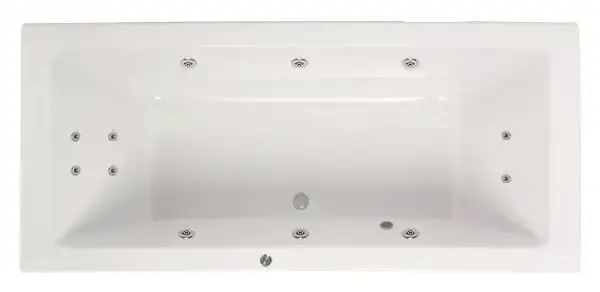 Superprijs Lambini Designs Cube bubbelbad 190x90cm elektronisch 6+4+2 hydrojets chroom
