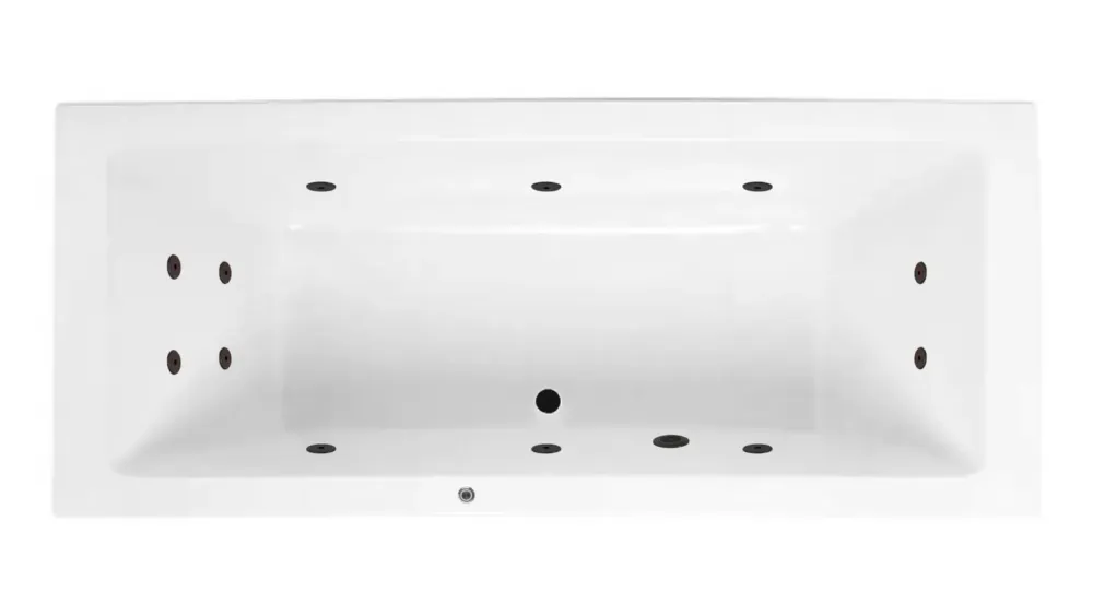 Op = Op Lambini Designs Cube bubbelbad 190x90cm elektronisch 6+4+2 hydrojets zwart