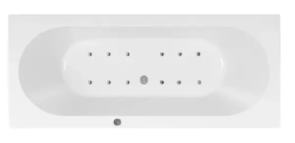 Lambini Designs Round bubbelbad 180x80cm pneumatisch 12 aerojets chroom Meest Verkocht