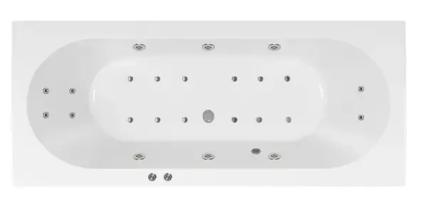 Lambini Designs Round bubbelbad 170x75cm elektronisch 6+4+2 hydrojets en 12 aerojets chroom Rechtstreeks Van De Fabrikant