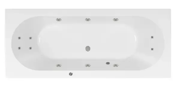 Bestel Nu Lambini Designs Round bubbelbad 180x80cm elektronisch 6+4+2 hydrojets chroom
