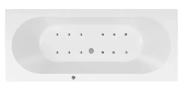 Lambini Designs Round bubbelbad 180x80cm elektronisch 12 aerojets chroom Snelle Levering