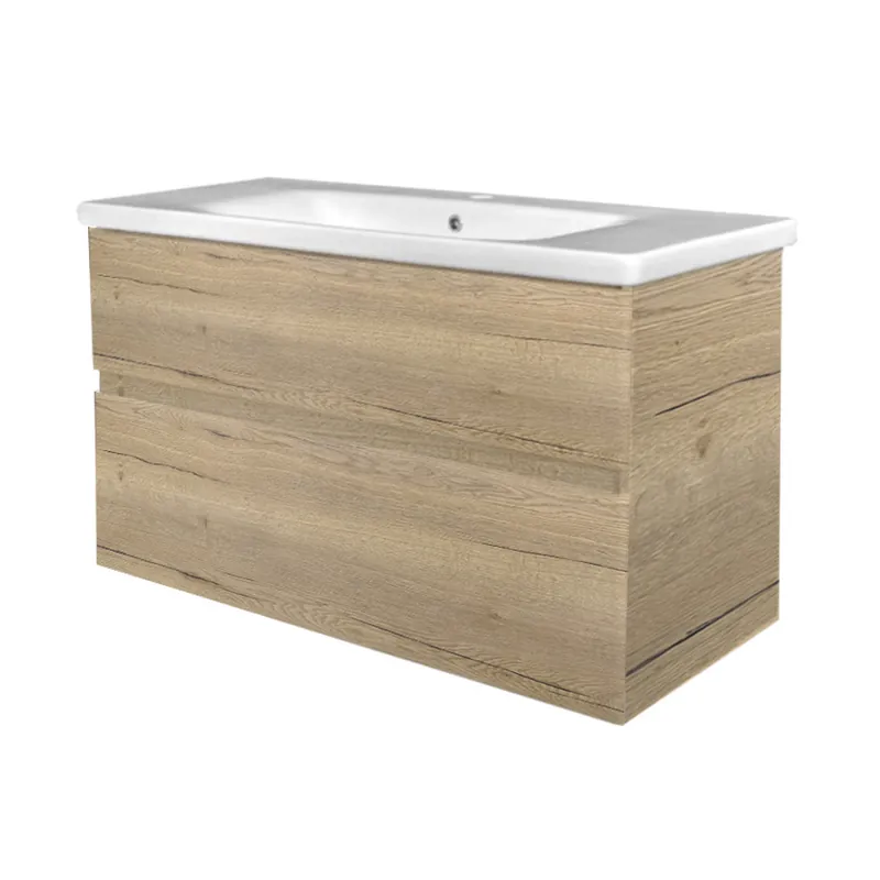 Favoriet Badkamermeubel Best Design Quick 2 Laden Greeploos 80 cm Eiken Met Wastafel