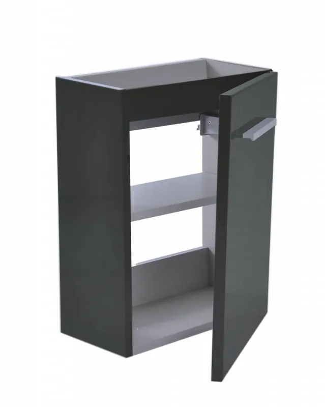 Op = Op Fonteinkast Luna L/R 1 Deur 40X21 Hoogglans Grijs