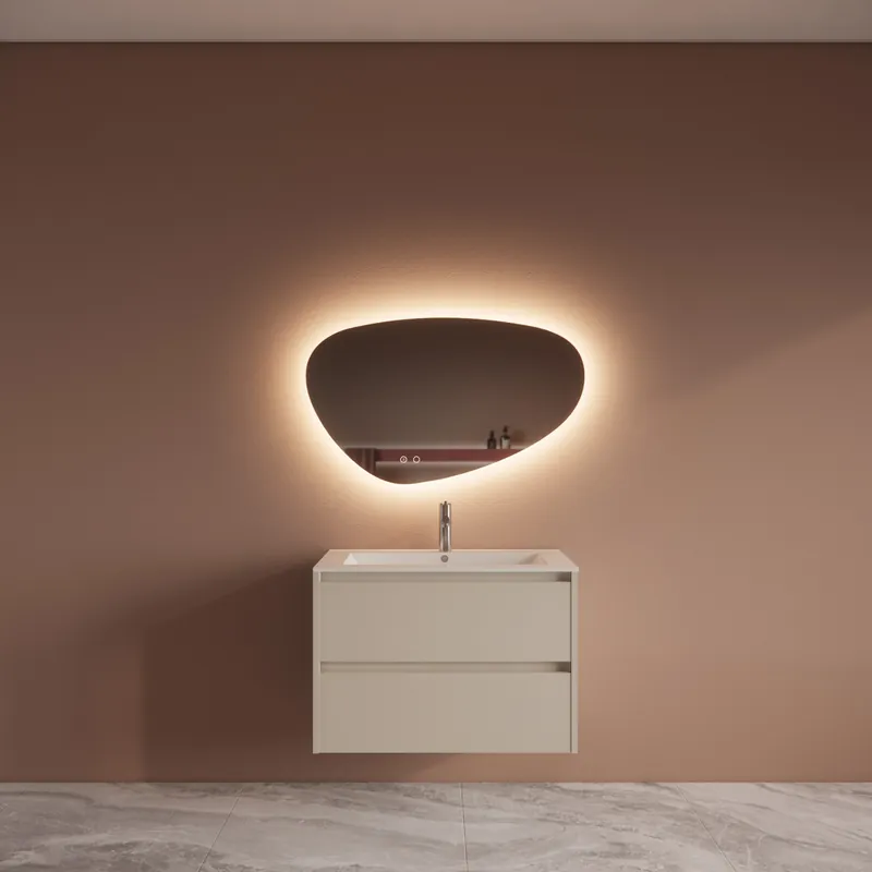 Betrouwbaar Badmeubelset BWS Riga Met Asia Wastafel Wit 80 cm Kasjmier