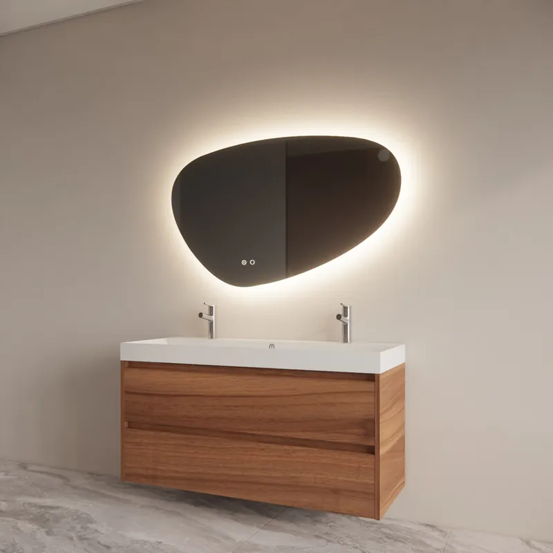 Badmeubelset BWS Riga Met Lako Wastafel Wit 120 cm Walnoot Bestseller
