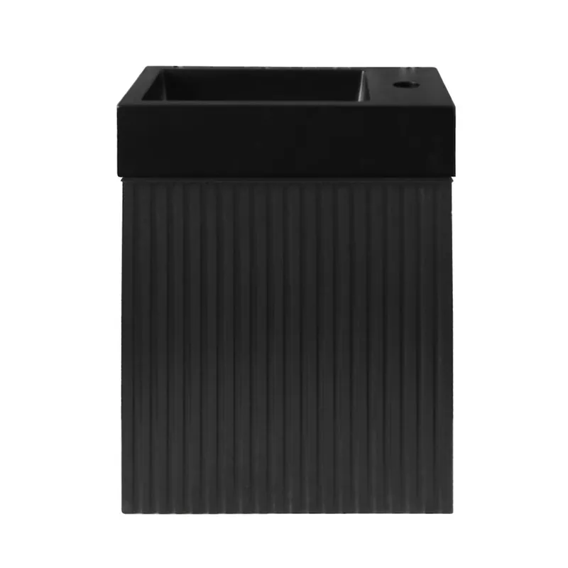 Beperkt Aanbod Fonteinkast BWS Sona Met Verticaal Reliëf Soft-close Mat Zwart