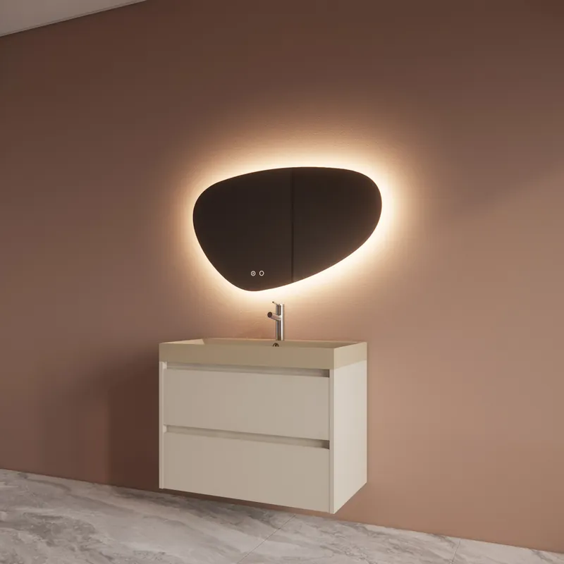 Badmeubelset BWS Riga Met Lako Wastafel Cappuccino 80 cm Kasjmier Lage Kosten