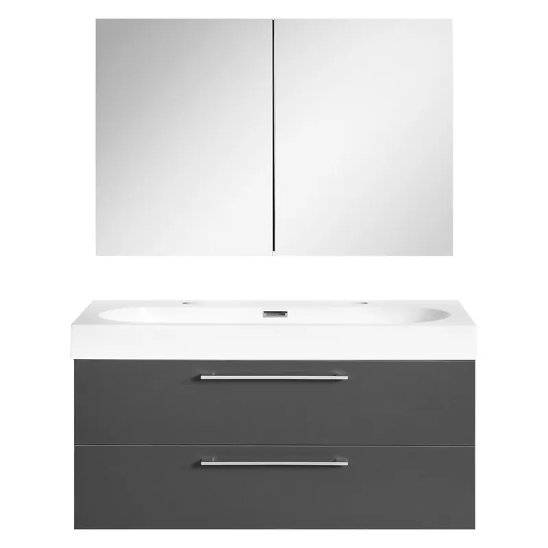 Badkamermeubelset Differnz Somero Met Keramiek Wastafel 100 cm Antraciet (Inc. Spiegelkast) Beste Prijs