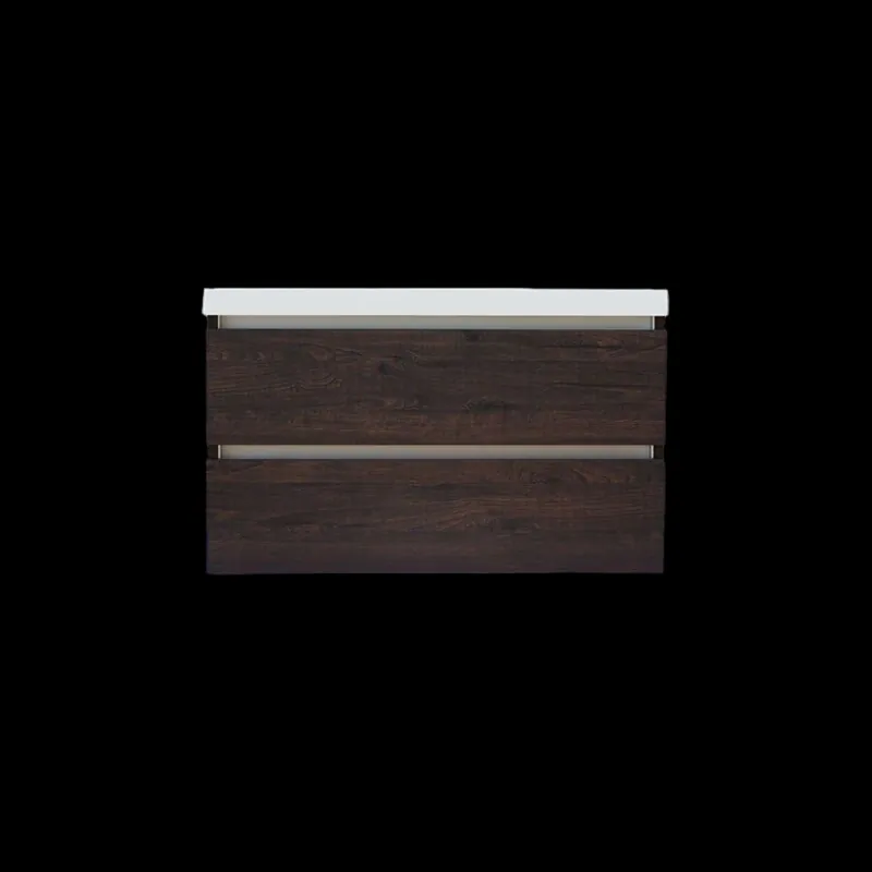 Beperkte Voorraad Onderkast Trendline Met Greeplijst Aluminium 100x47x52 Cm Brown Oak