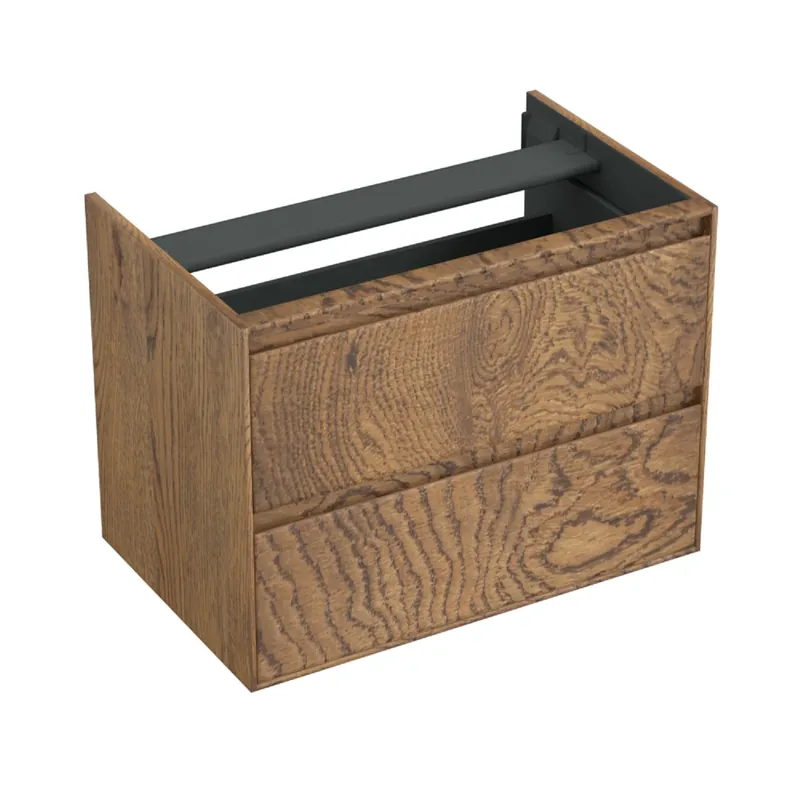 Onderkast Forzalaqua Reno 80x51x60 Cm 2 Lades Softclose Eiken Castle Brown Betrouwbaar
