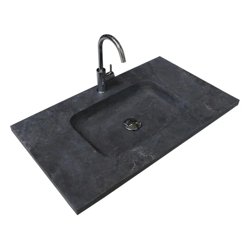 Badmeubelset Aquasplash Salt 80x46cm Met Grepen (Kleurkeuze) 2 Lades Met Wastafel Hardsteen 1 Kraangat Scotch Oak Finale Uitverkoop