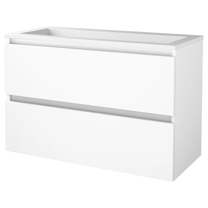 Badmeubelset Aquasplash Salt 100x46cm Greeploos 2 Lades Met Wastafel Acryl Ice White Laatste Versie