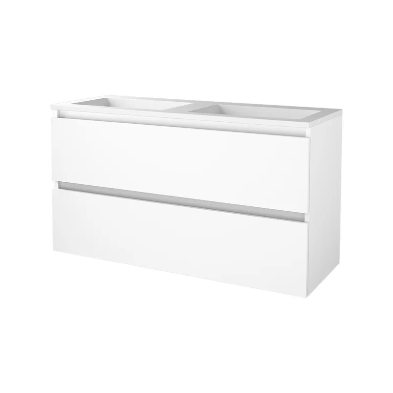 Badmeubelset Aquasplash Salt 120x46cm Greeploos 2 Lades Met Wastafel Ice White Uitverkoop
