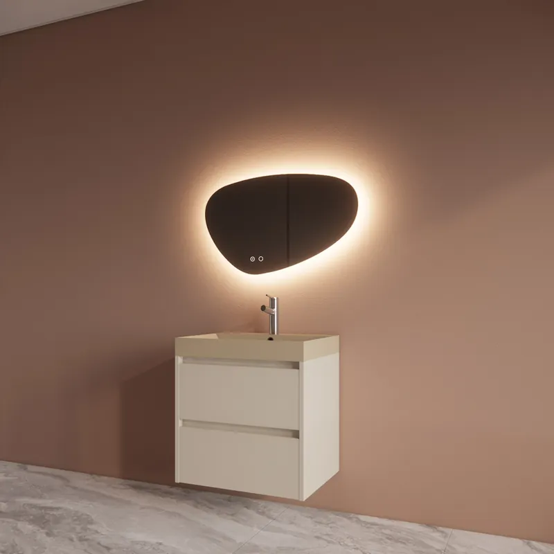 Badmeubelset BWS Riga Met Lako Wastafel Cappuccino 60 cm Kasjmier Premium
