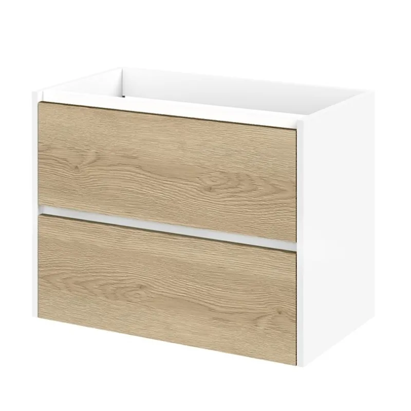 Wastafelonderkast Tiger Reverse 80 cm Naturel Eik - Mat Wit Laatste Kans