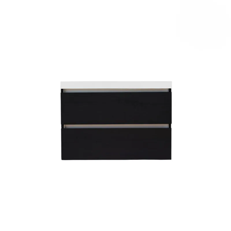 Onderkast Sanilux Trendline Met Greeplijst Aluminium 80x47x52 Cm Black Oak Exclusieve Aanbieding