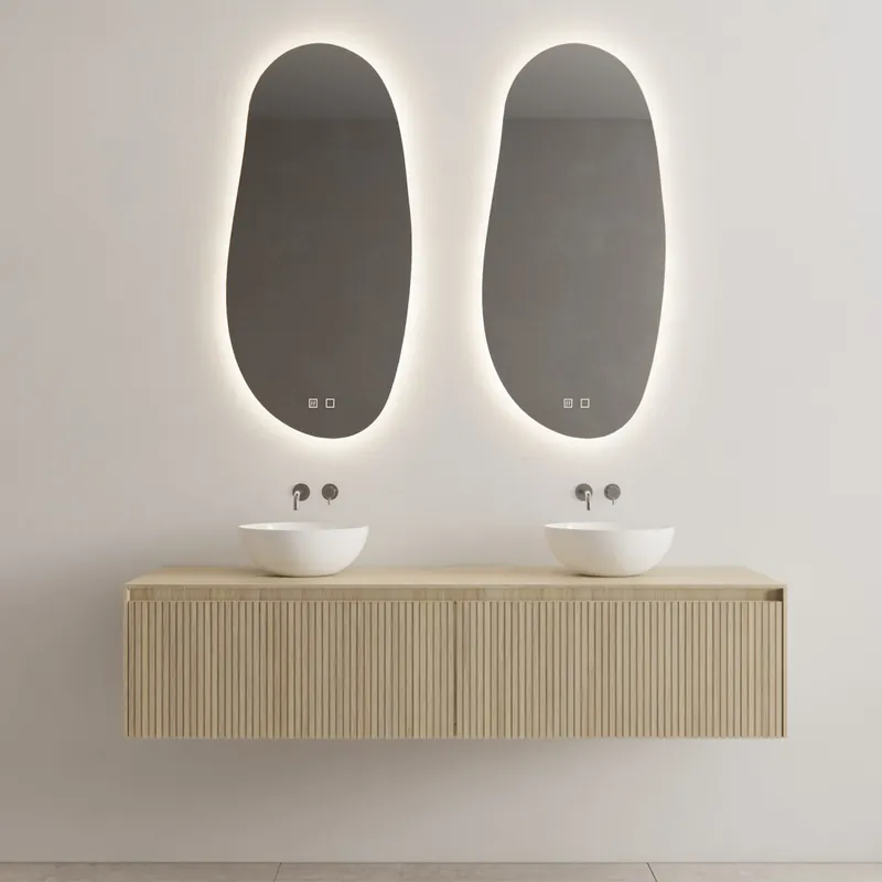 Onderkast Gliss Design Timotheus 160 CM 2 Lades Incl Topplaat Corn Silk Superprijs