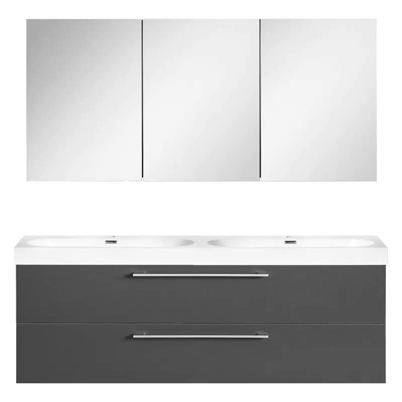 Badkamermeubelset Differnz Somero Met Keramiek Wastafel 120 cm Antraciet (Inc. Spiegelkast) Nu Kopen
