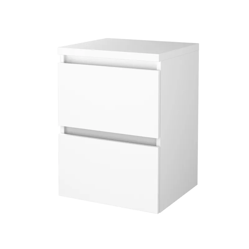 Seizoensaanbieding Badmeubelset Aquasplash Salt 50x46cm Greeploos 2 Lades Met Afdekplaat Ice White