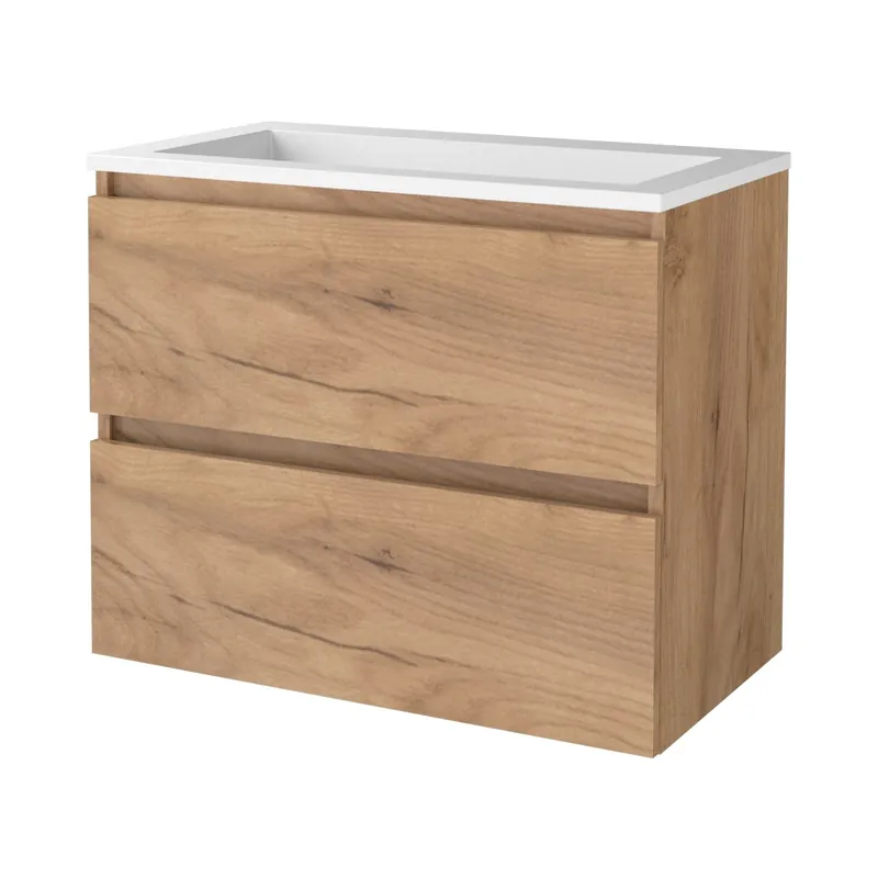 Badmeubelset Aquasplash Salt 80x46cm Greeploos 2 Lades Met Wastafel Acryl Whisky Oak Beste Prijs
