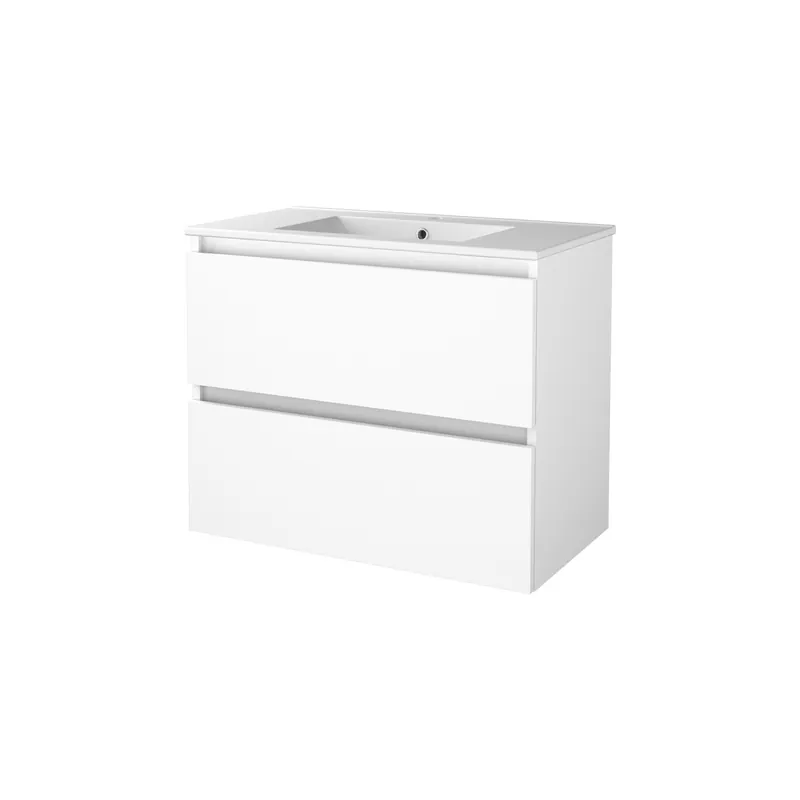 Shop Nu Badmeubelset Aquasplash Salt 80x46cm Greeploos 2 Lades Met Wastafel 1 Kraangat Ice White