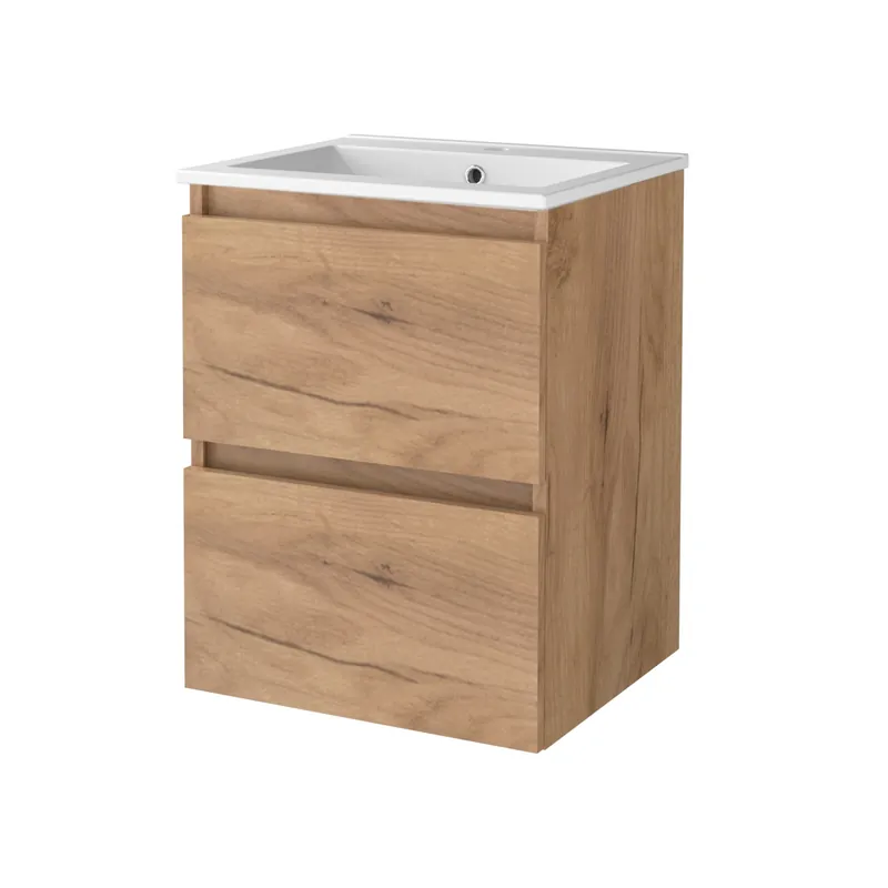 Shop Nu Badmeubelset Aquasplash Salt 50x46cm Greeploos 2 Lades Met Wastafel 1 Kraangat Whisky Oak